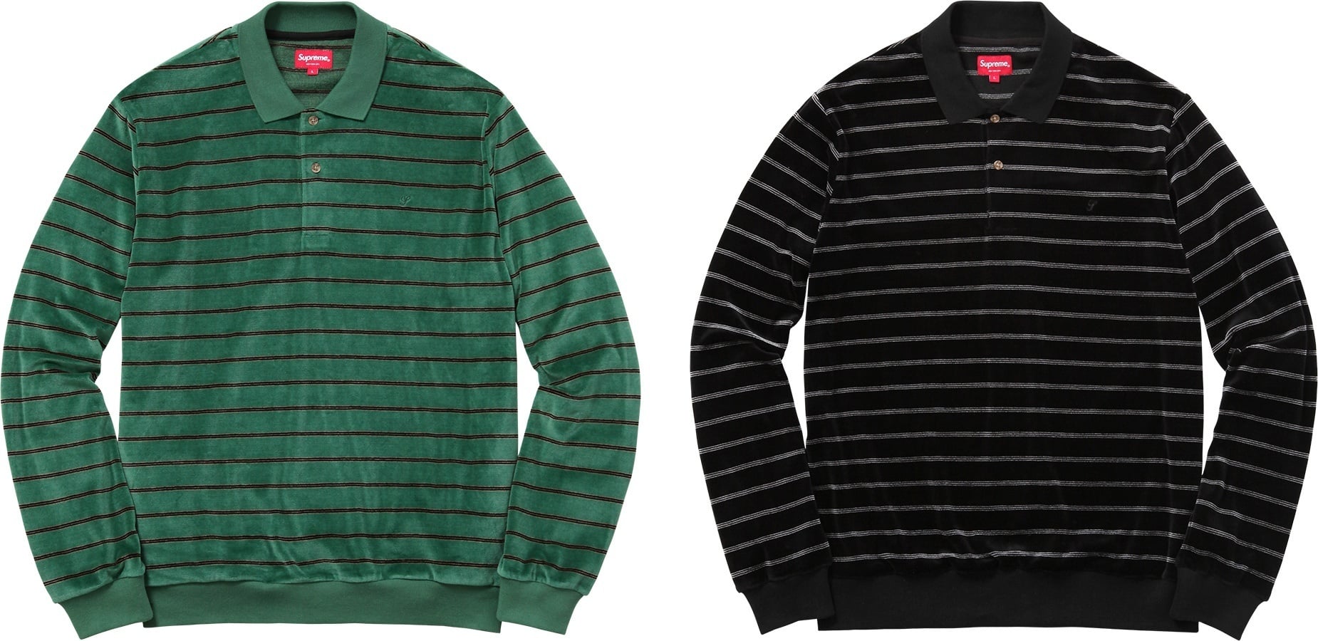 Striped Velour L/S Polo